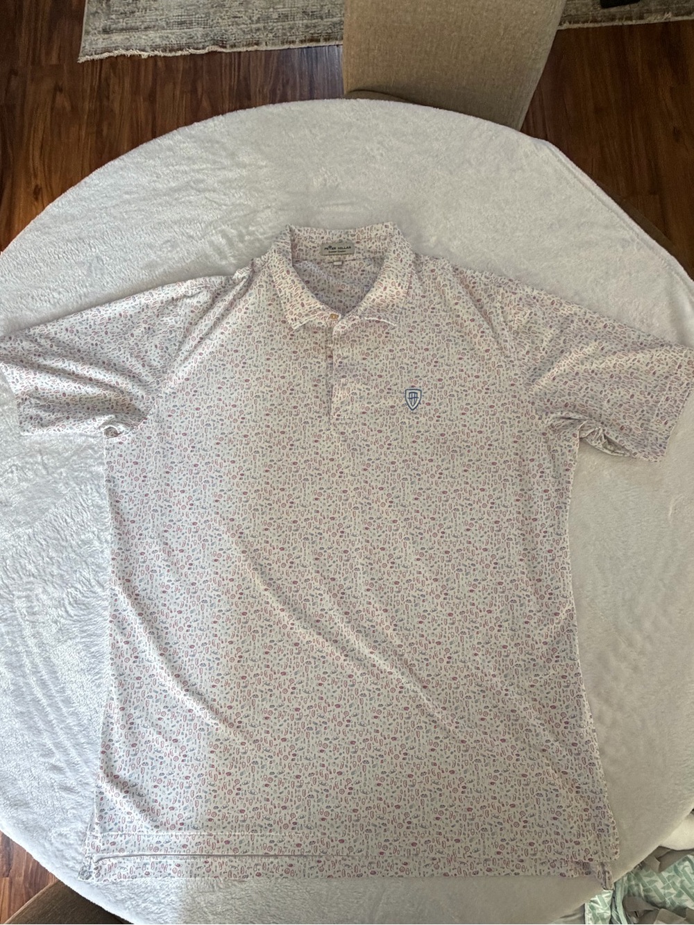 Peter Millar Pink Micro Floral Short-Sleeve Polo